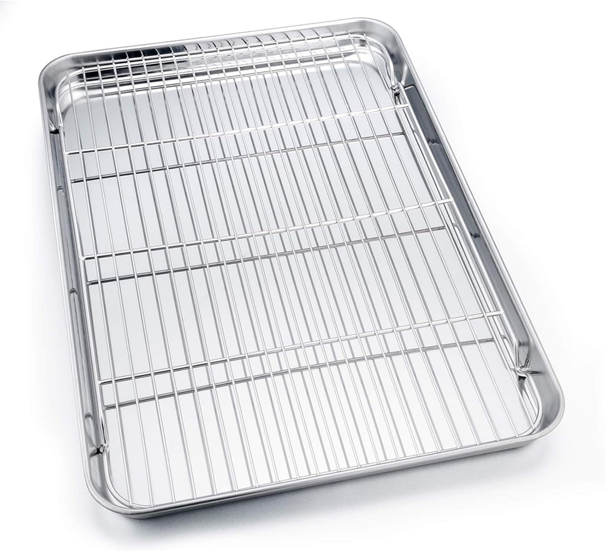 19.6 Inch Baking Sheet with Rack Set, Pans with Flat Racks
