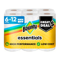 Essentials Select-A-Size Paper Towels, 6 Double Rolls, White, 108 Sheets Per Roll