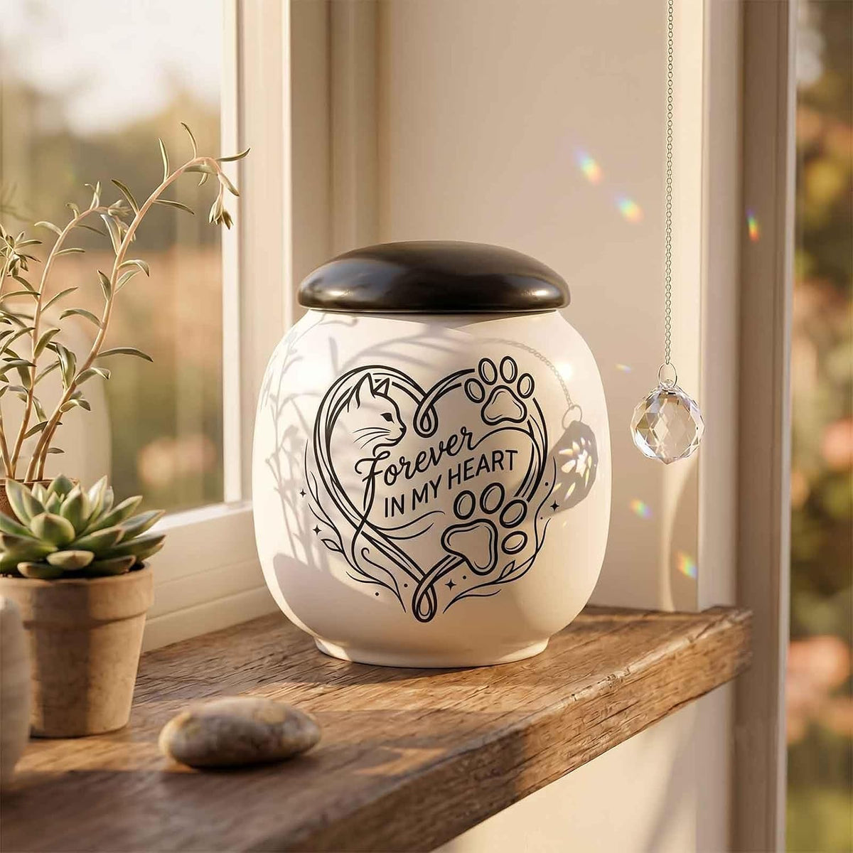 Cat Urn for Ashes, Pet Memorial Keepsake Cremation Urn