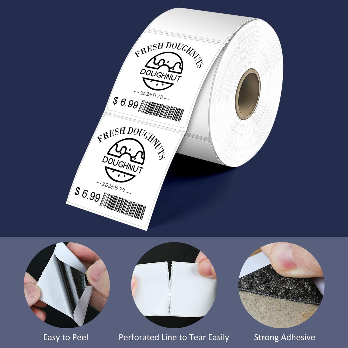 7500 Direct Square Thermal Labels 2" x 2", QR Code&Barcode Stickers