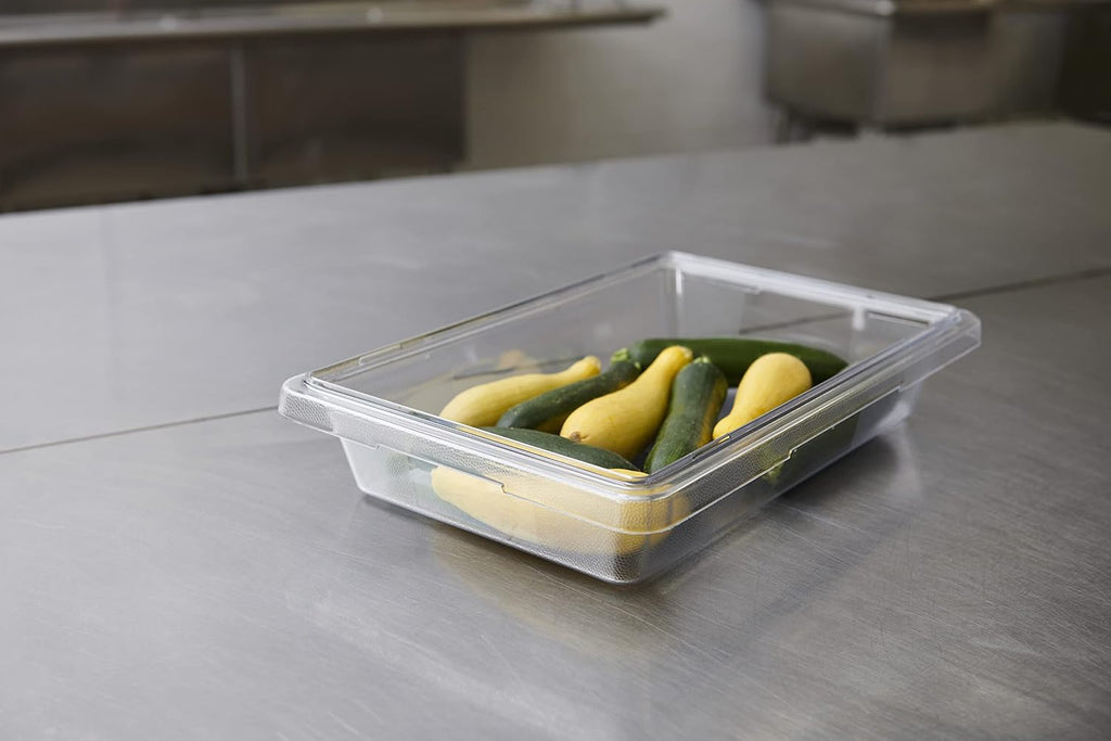 Shallow Thin Food Storage Box, 5-Gal, Clear