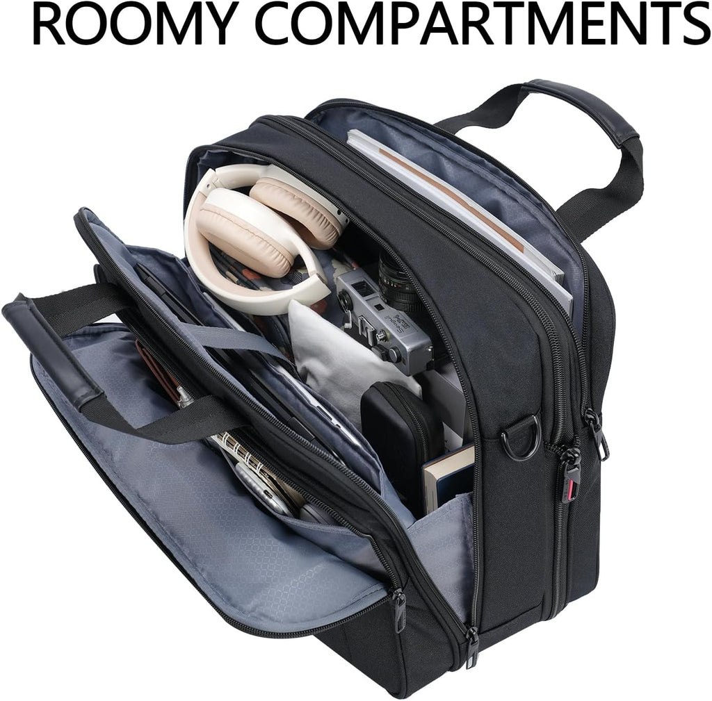 Laptop Briefcase Premium Laptop Case Fits Up to 17.3 Inch Business Shoulder Bag Laptop Expandable Water-Repellent