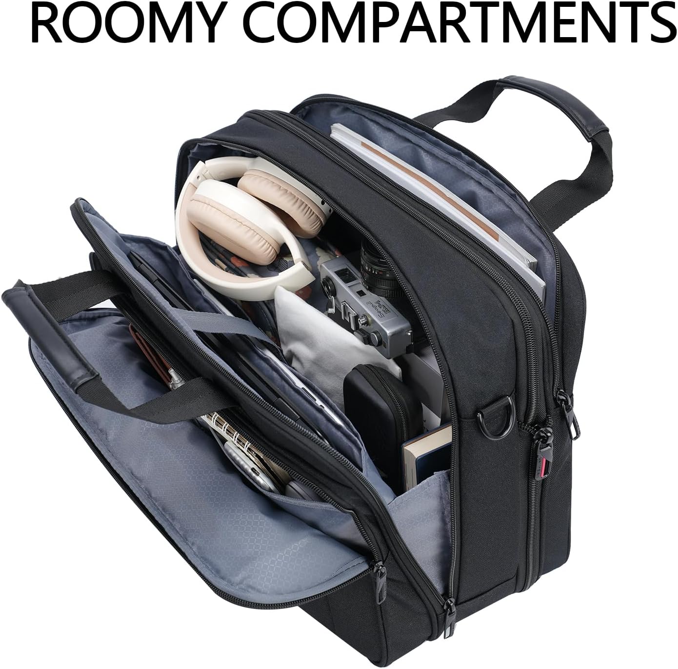Laptop Briefcase Premium Laptop Case Fits Up to 17.3 Inch Business Shoulder Bag Laptop Expandable Water-Repellent