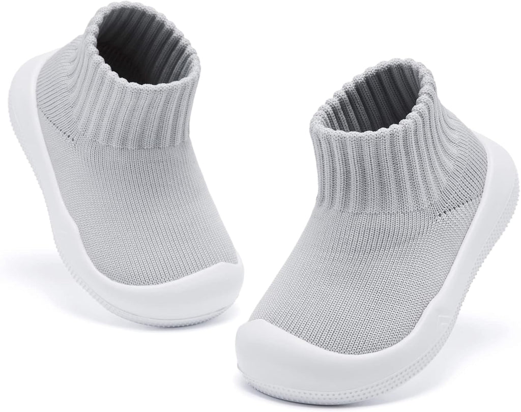 Baby Boy Girl Non-Skid Indoor Infant Walking Shoes Breathable Warm Elastic Sock Shoes with Memory Sole Protect Toes