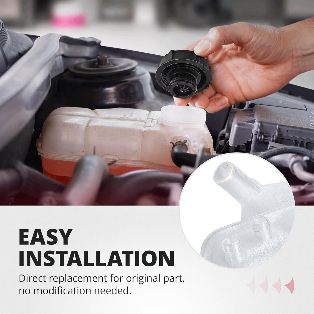 EVIL ENERGY Coolant Reservoir Tank with Cap,Compatible With 2012-2018 Focus 2013-2016 Escape 2013-2018 C-Max, Replacement for 603-382 8V618K218AC