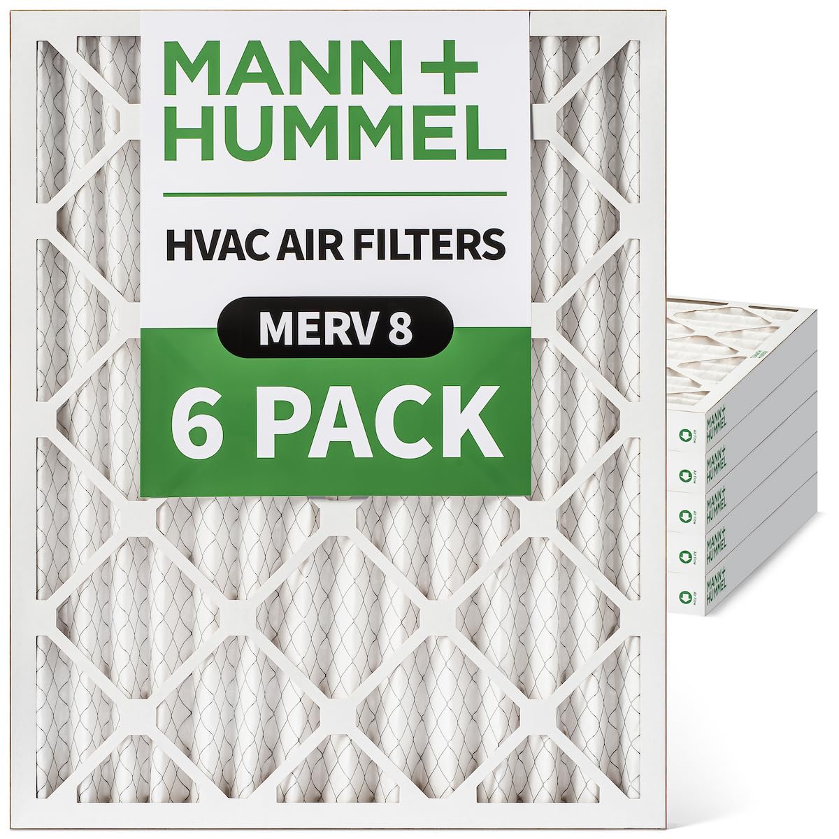18x24x2 MERV 8 Pleated 2" AC Furnace Air Filter. 6 Pack