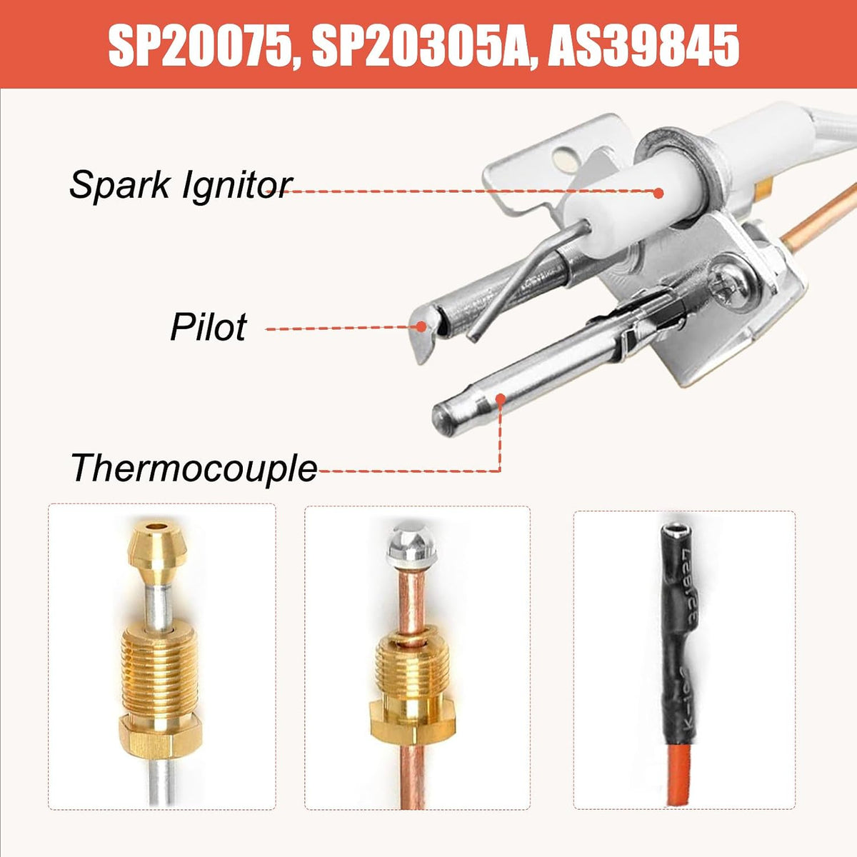 SP20075 SP20305A Natural Gas Water Heater Pilot Assembly Replacement Kit