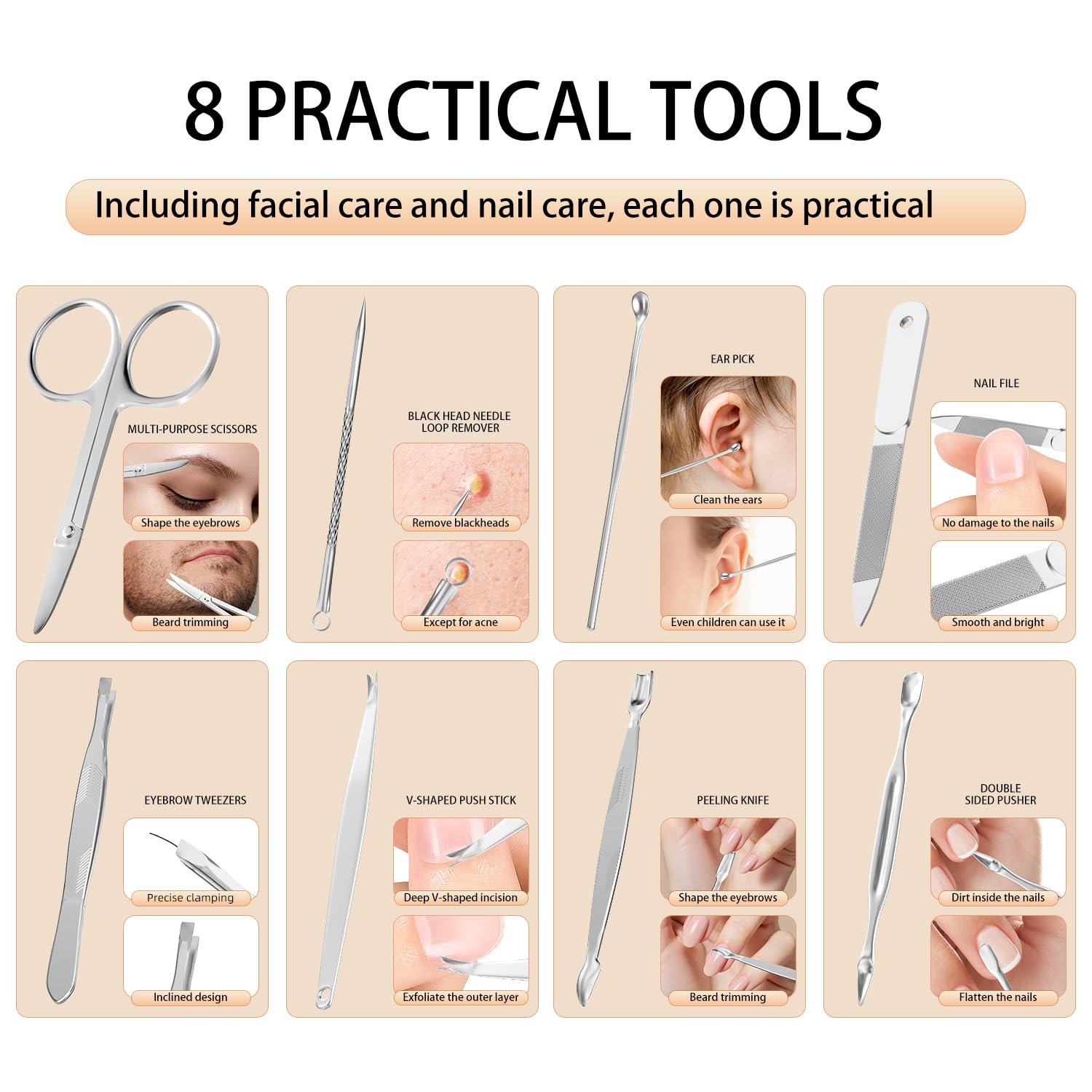 Manicure, Pedicure Kit, Nail Clippers Set of 12Pcs, Professional Grooming Kit, Nail Tools with Luxurious Travel Case