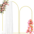 Metal Arch Backdrop Stand, 7.2FT+6FT Wedding Arch Frame, Gold Wedding Arch Backdrop Stand Set of 2, Balloon Arch