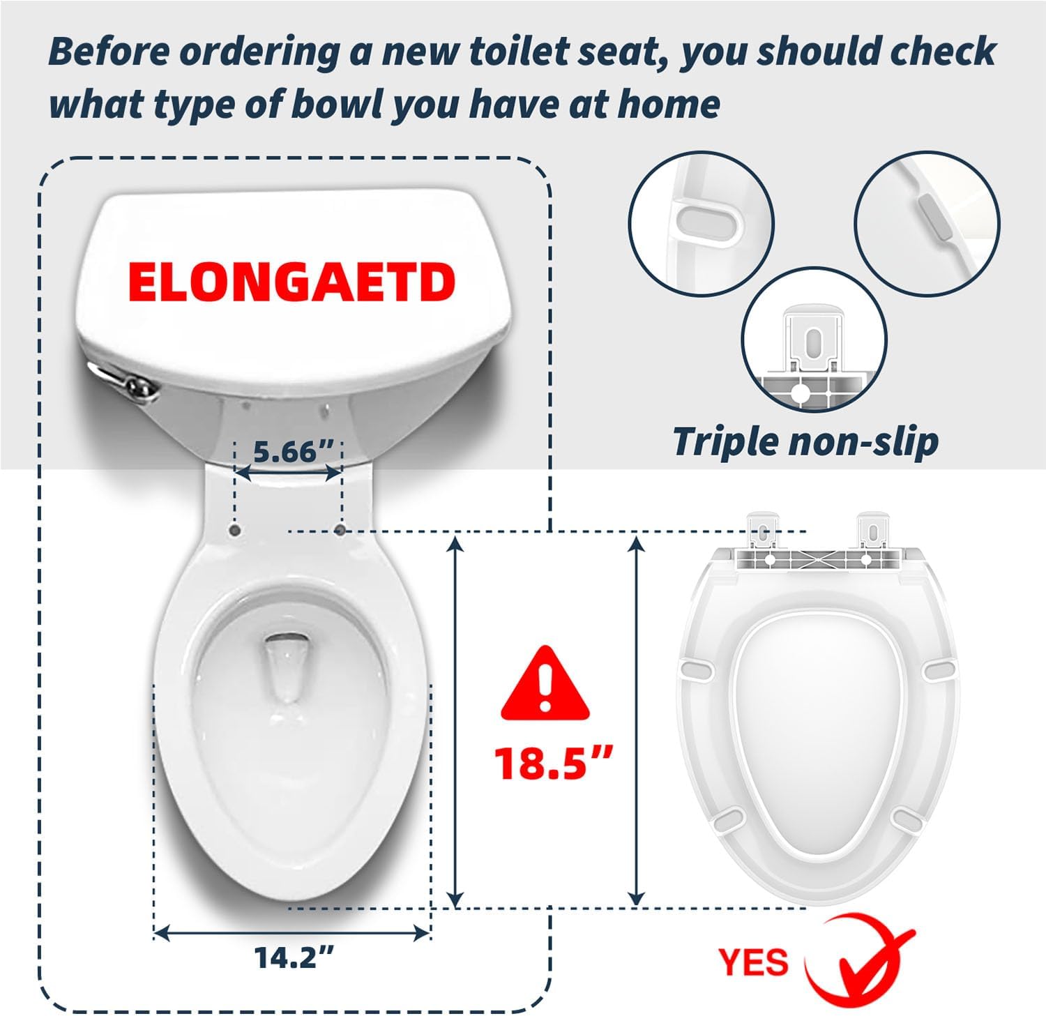 ELONGATED toilet seat risers for seniors, Slow Close, Elevated toilet seat, Heavy Duty, Never Loosen, Raised toilet