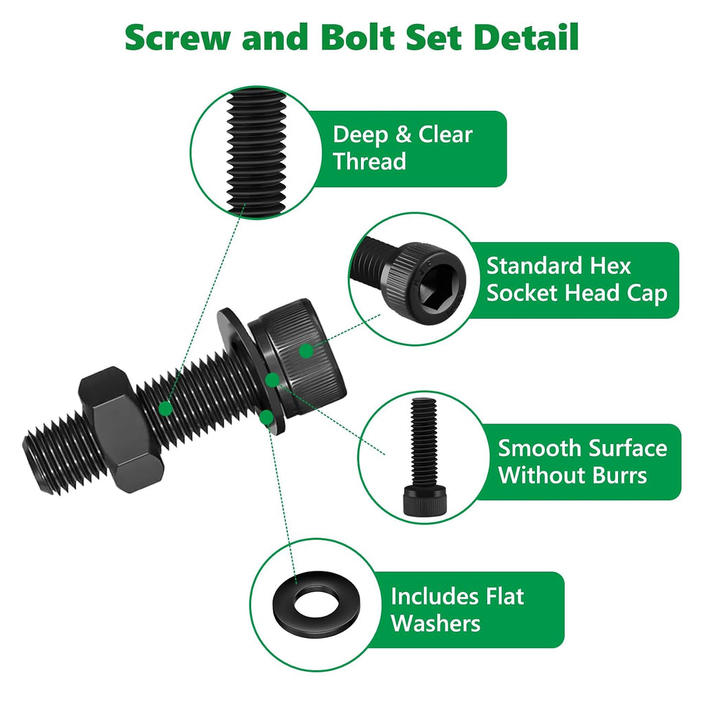 631PCS M3 Hex Socket Screw Assortment Kit, M3 x 6/8/10/12/16/20mm
