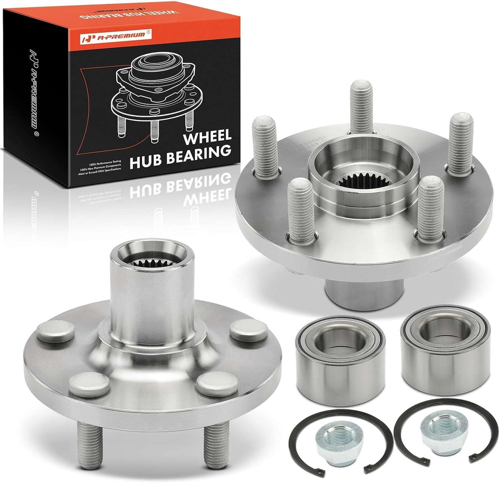 A-Premium 2 x Front Wheel Bearing and Wheel Hub Kit with 5-Lug