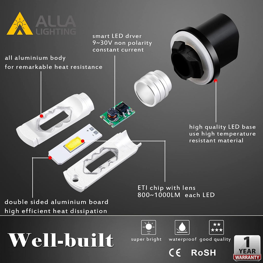 3800lm 899 880 LED Fog Light Bulbs, Super Bright PG13 Base 884 885 887 893 H27 H32, ETI 56-SMD (6000K Xenon White)