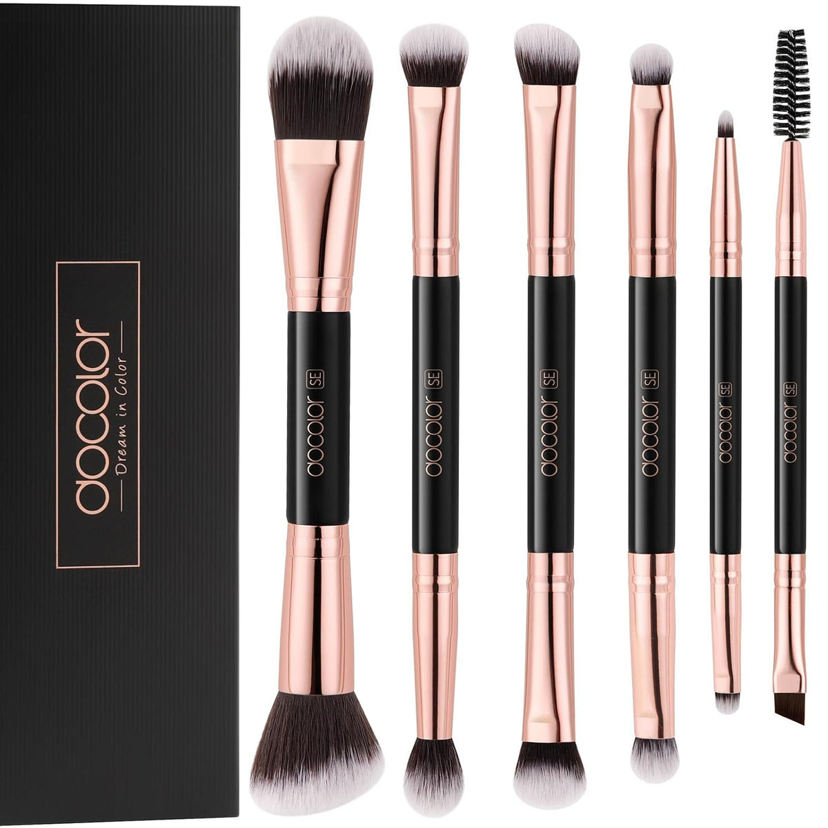 6 Piece Dual-Sided Eyeshadow Brushes - 12 Functions in 1 Set