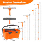 Window Cleaning Kit with 3 Gallon Bucket, 76" Long Squeegee