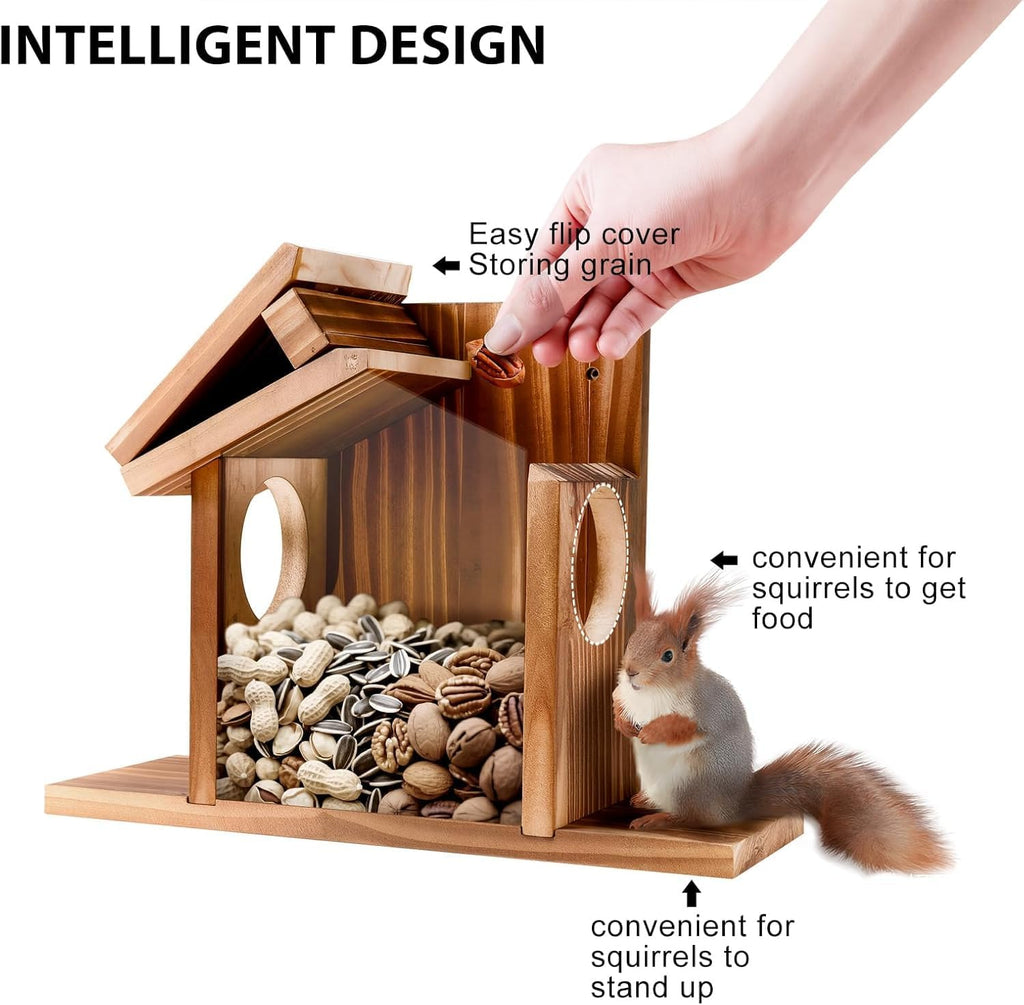 Squirrel Feeders for Outside, Squirrel House for Outdoor - Chipmunk Feeder, Squirrel Food for Backyard Squirrels Hold