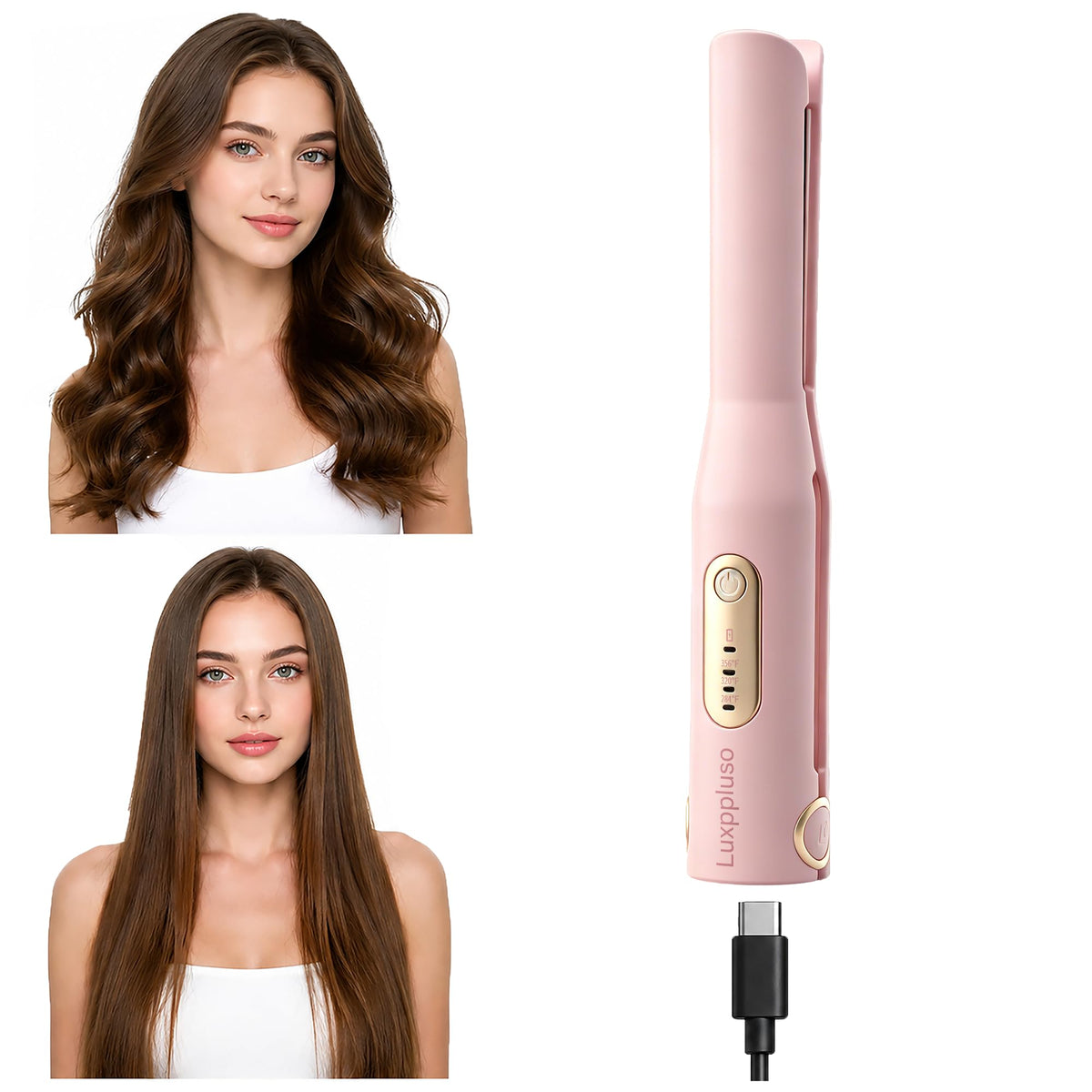 Cordless Hair Straightener and Curler 2 in 1