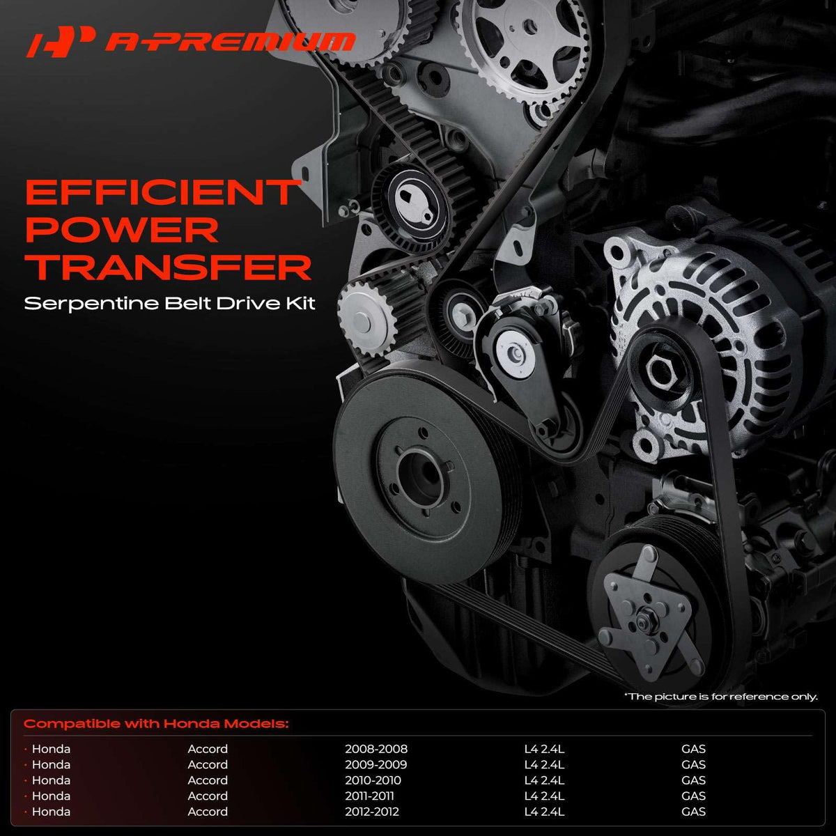 A-Premium Engine Serpentine Drive Belt Kit with Tensioner