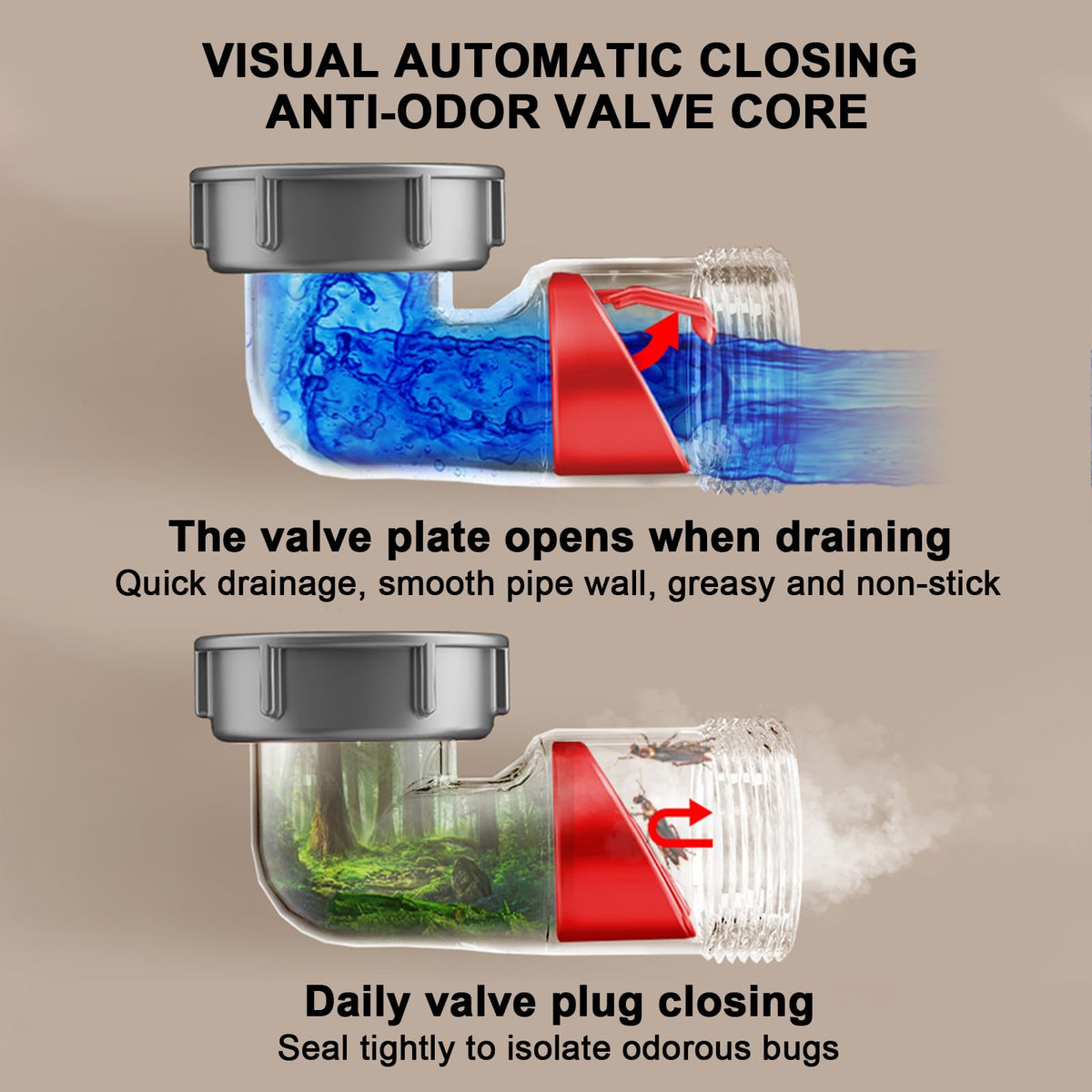 QruiLanTu Sink Trap 1 1/2'' P-Trap Replacement Upgrade Visible Sink Drain Backflow Preventer for Kitchen, Bathroom,RV， Garbage Disposal Sink Drain Fittings