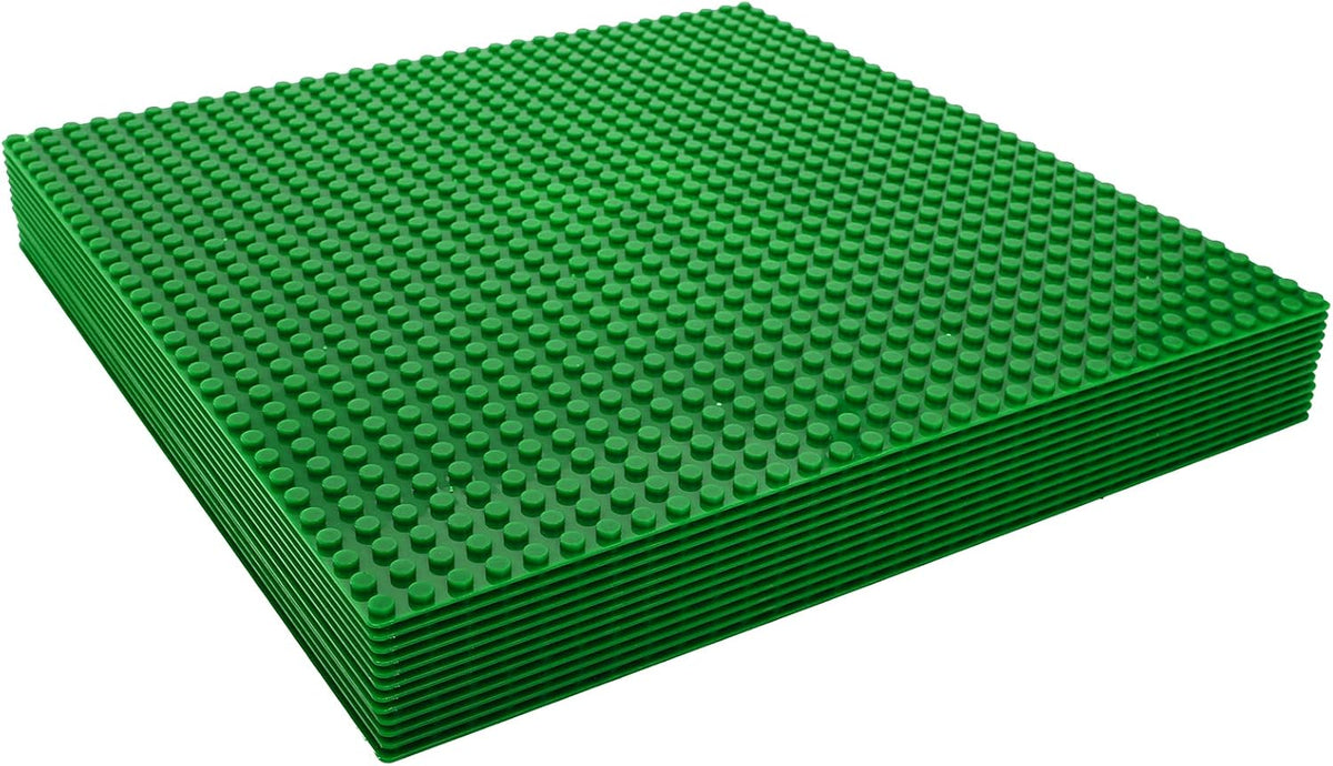 12 Pack Classic Baseplates, Building Base Plates Compatible with Most Standard Building Bricks, 10" x 10" Stackable