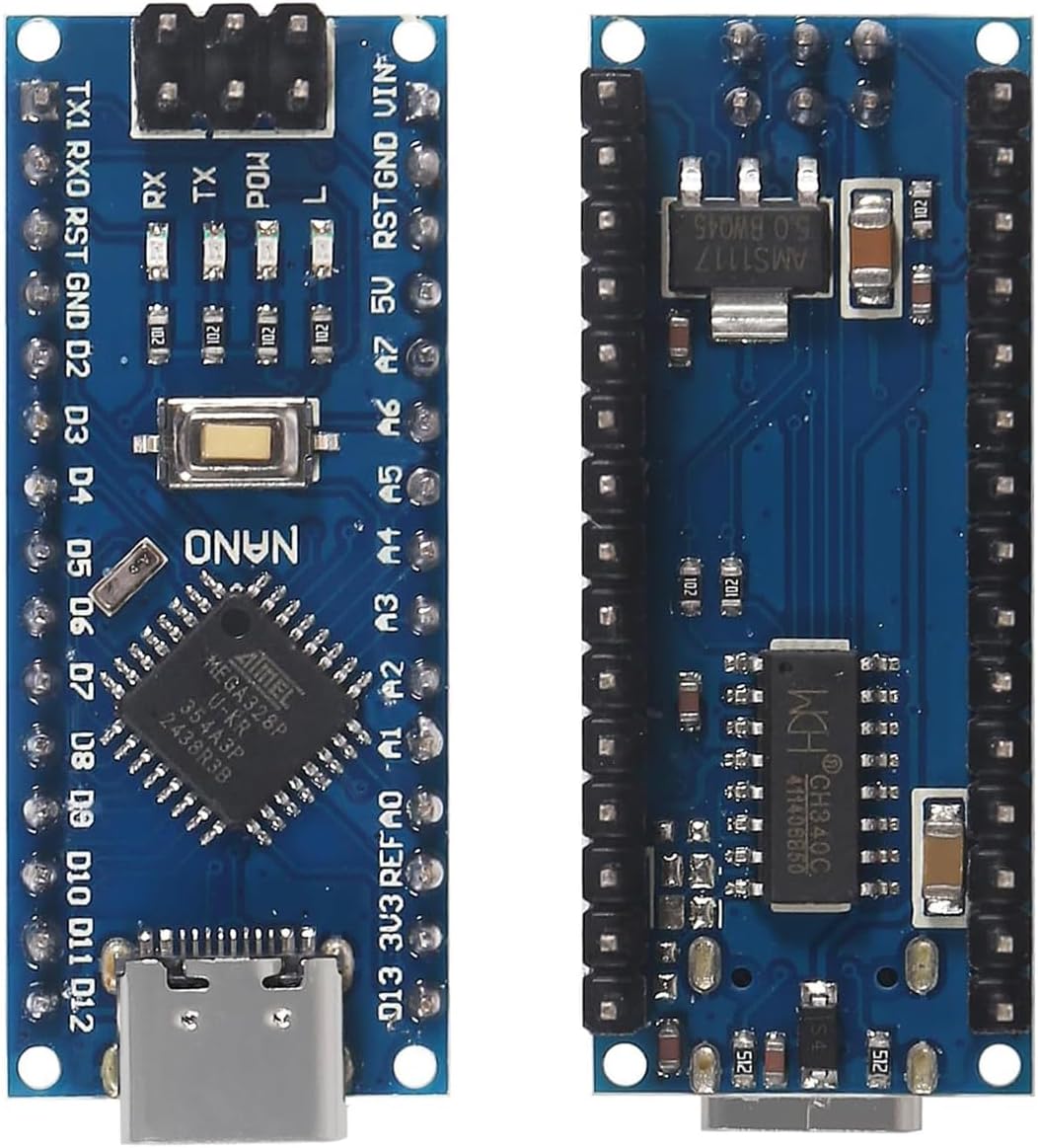 3 Set Nano V3.0 ATmega328P Module Microcontroller Board with Type-C Cable Compatible with Arduino + Nano Terminal Adapter Shield Expansion Board