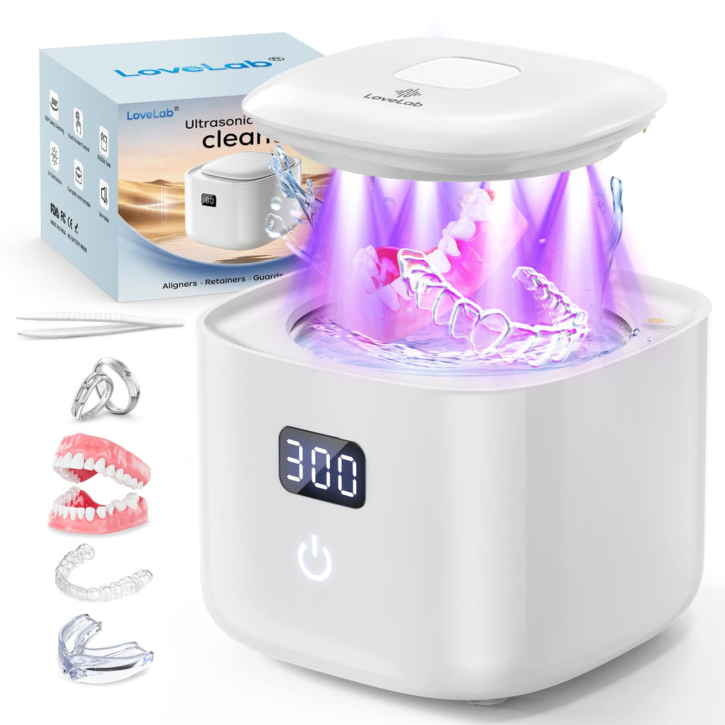 Ultrasonic Retainer Cleaner Machine, 48kHz Dental Ultrasonic Cleaner Care