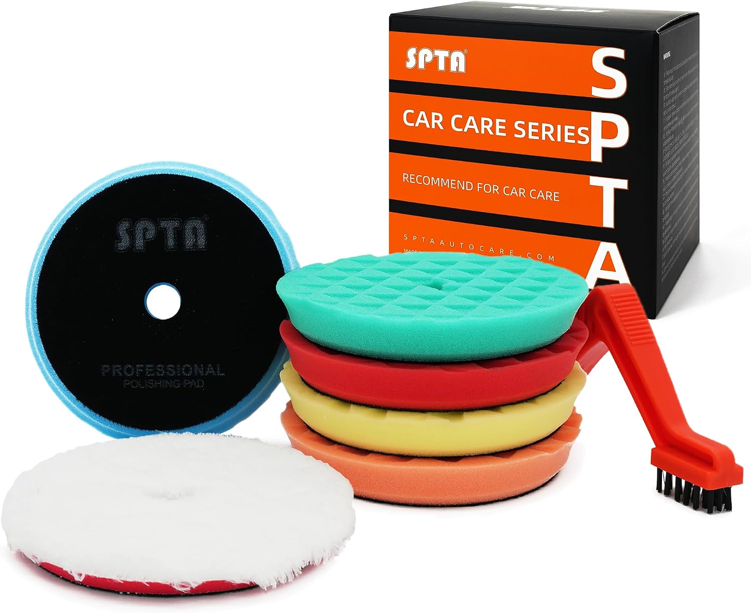Polishing Pads, 5Pc 5 Inch 125mm Orbital Buffer Polisher Pads and 1Pc Microfiber Buffing Pads, Foam Polish Pad for
