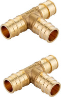 2Pcs EFIELD Pex A Expansion Brass Fitting 1 inch Tee(PEX1960044-2)