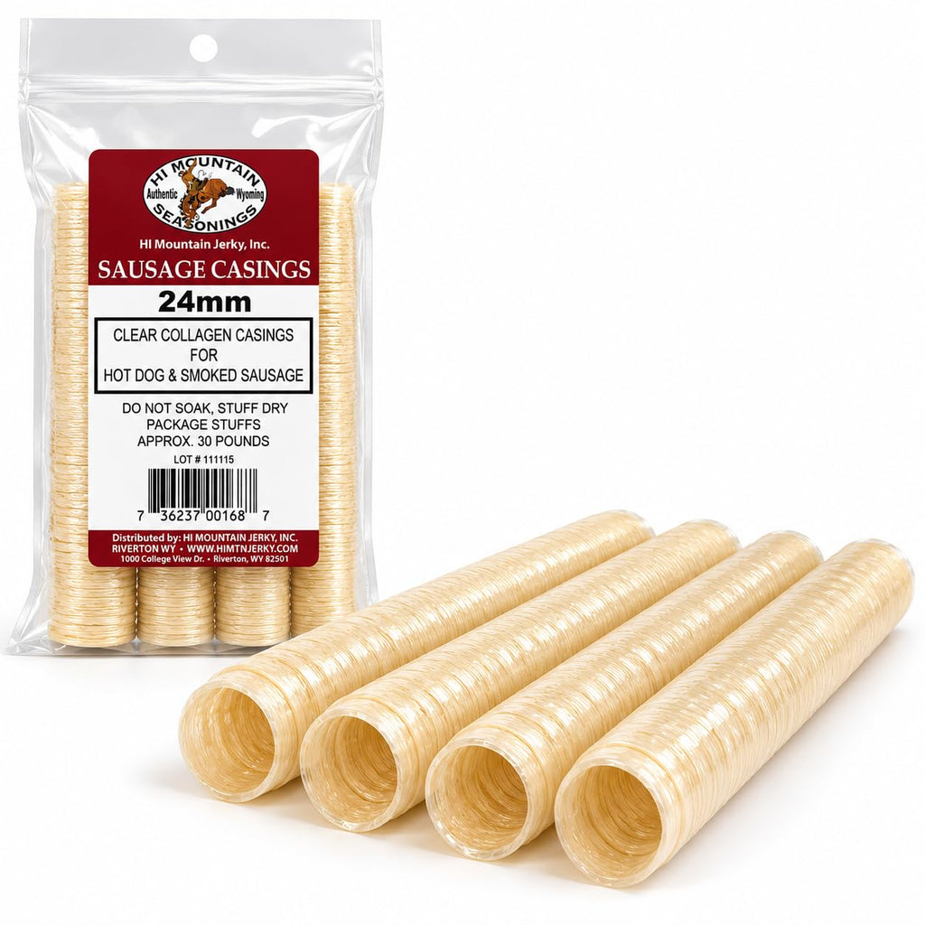 Hot Dog & Brat Sausage Casings | 24 mm, Edible, Clear