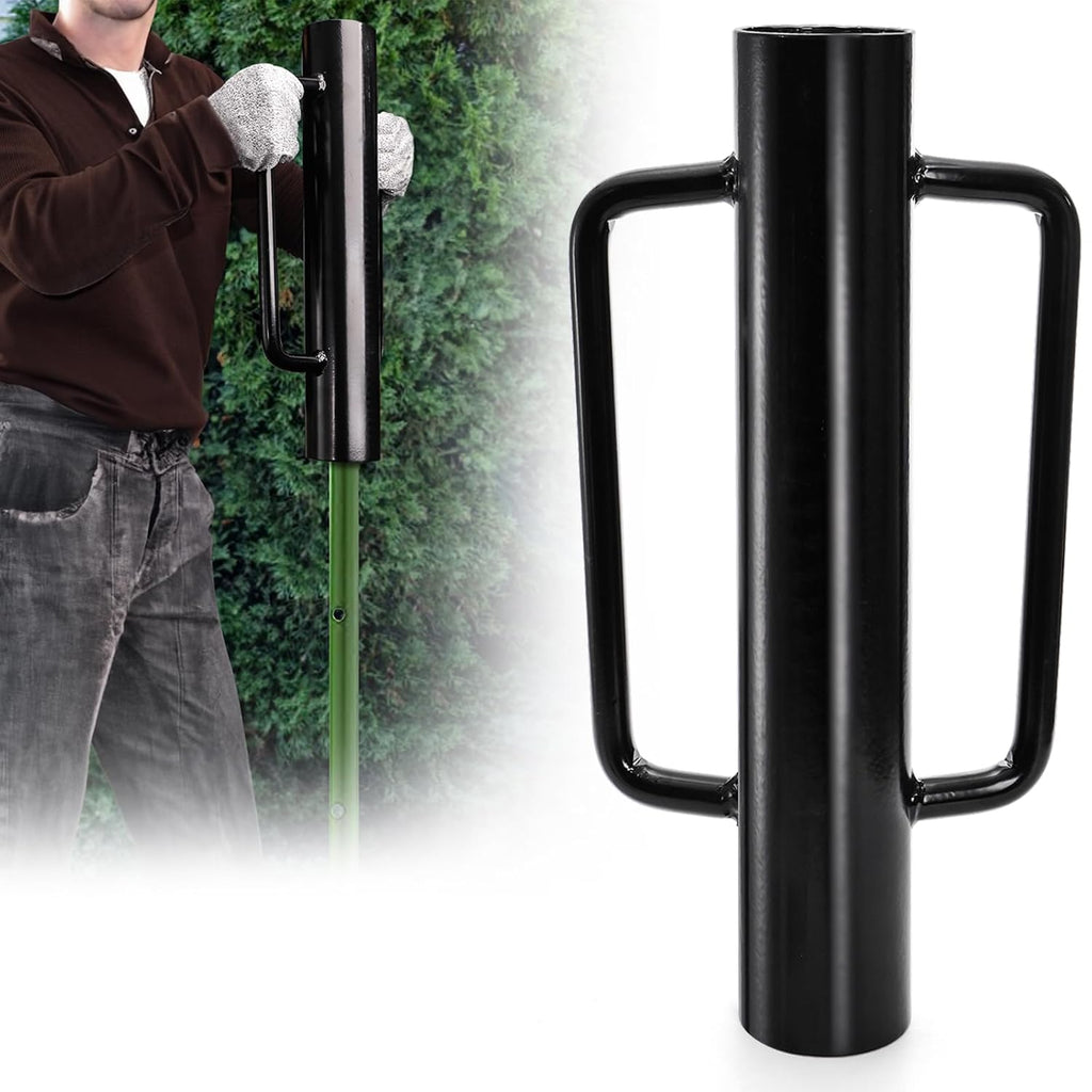 Fence Post Driver, 12LB Heavy Duty T Post Pounder with Ergonomic Handle, 2.7" Inner Dia Steel Posts Hole Diggers Hand