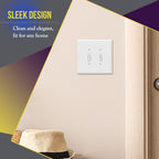 ENERLITES Oversized Double Toggle Light Switch Cover Plate, 1 Pack, White