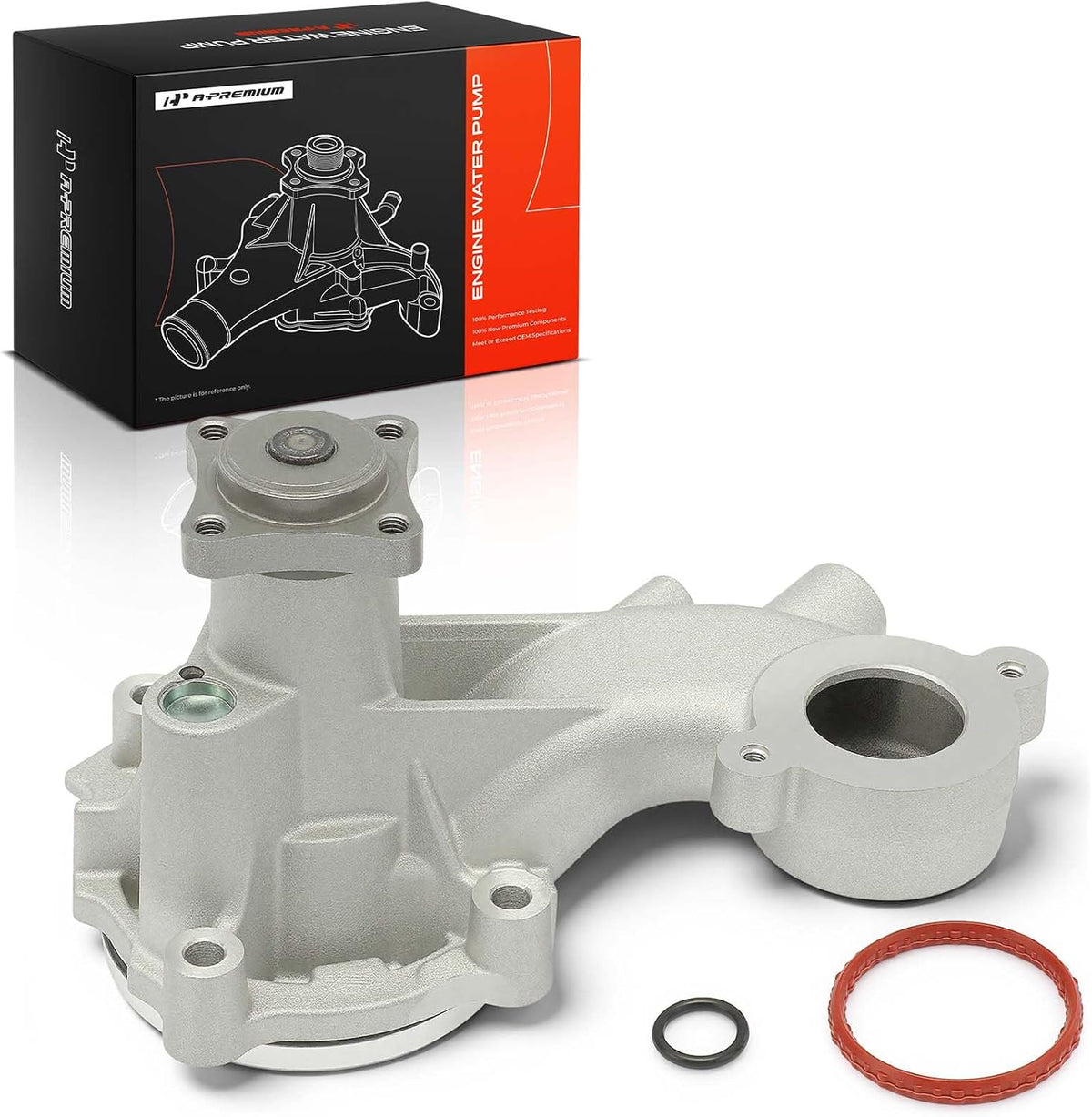 A-Premium Aluminum Engine Water Pump W/Seals Compatible with Ford F-150 2014-2011, Mustang 2014-2011 - DOHC, 8Cyl 5.0L - (fits for 4 holes of Flange Disc), Replace# BR3Z8501C, BR3Z8501H