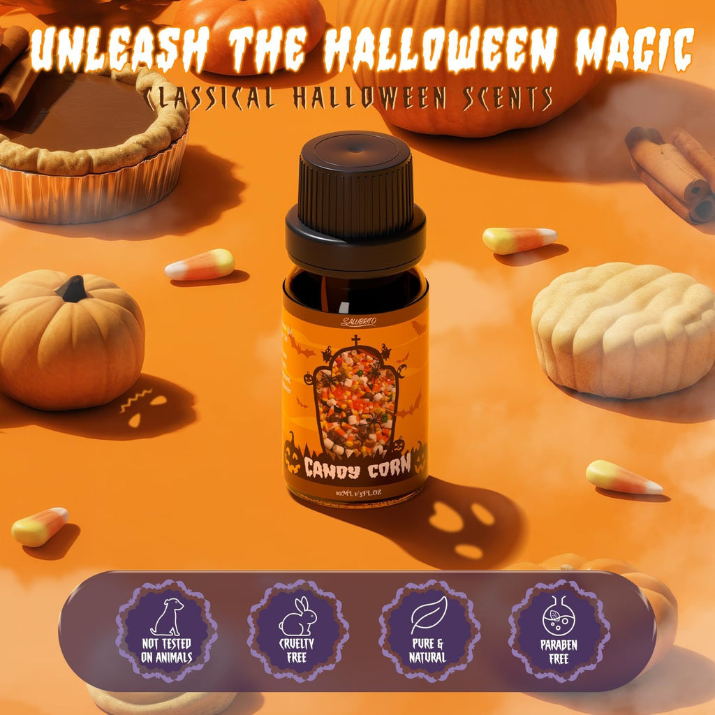 Halloween Fragrance Oils Set, Funny Essential Oils Gift Set for Diffuser, Candle, Soap Making Scents, Pumpkin Pie