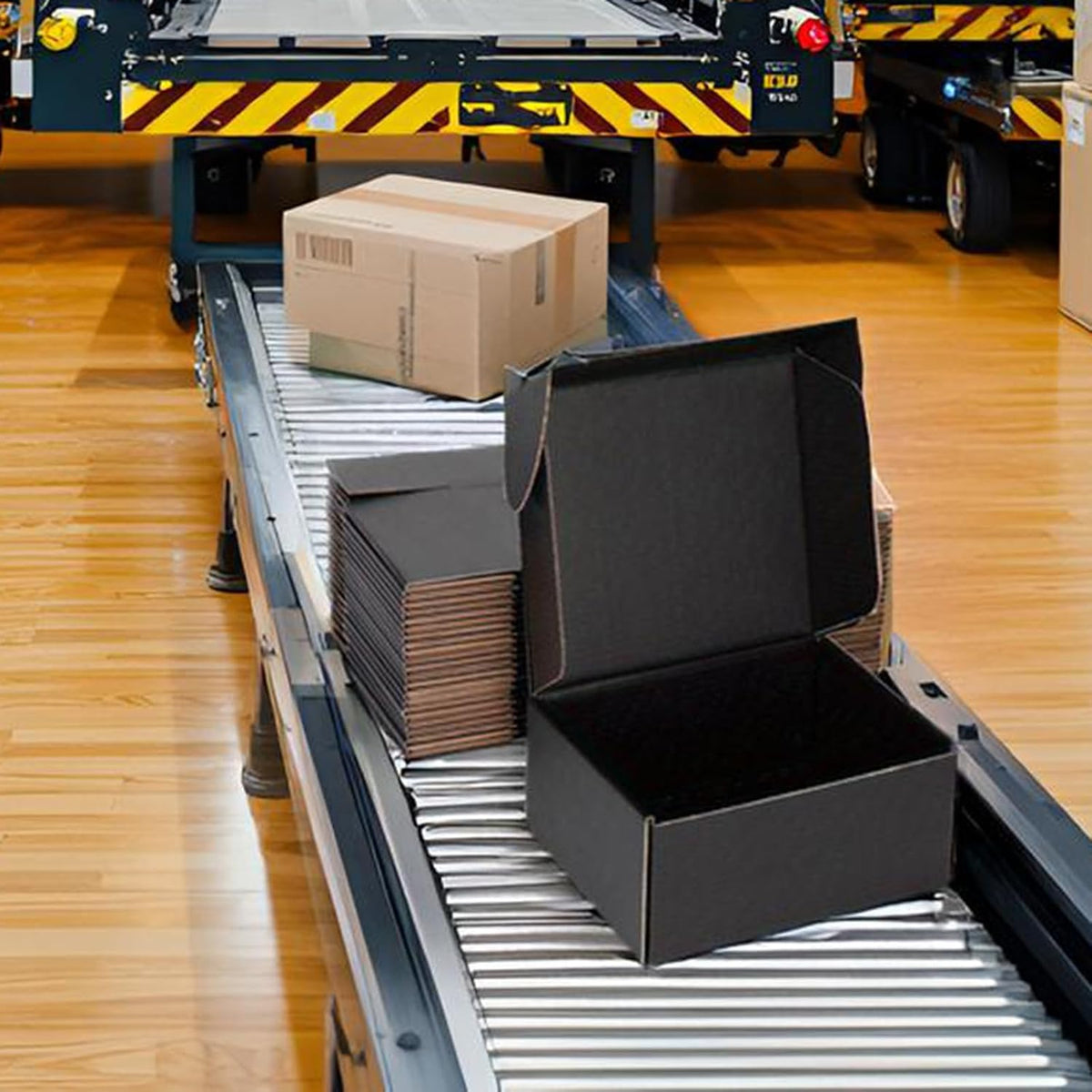8x6x4 Black Shipping Boxes for Small Business, Packing, 25 Pack