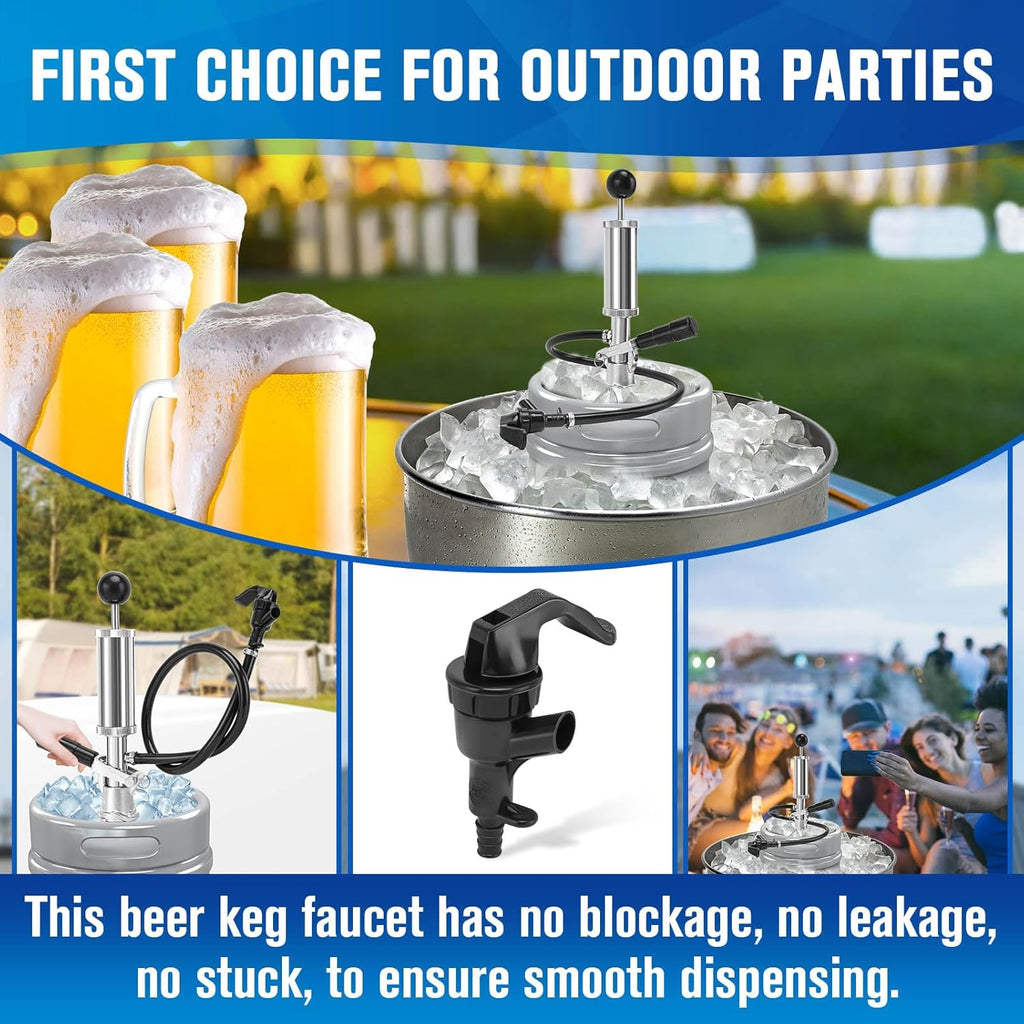 Keg Party Pump, 4" Keg Tap Kit Keg Pump Taps
