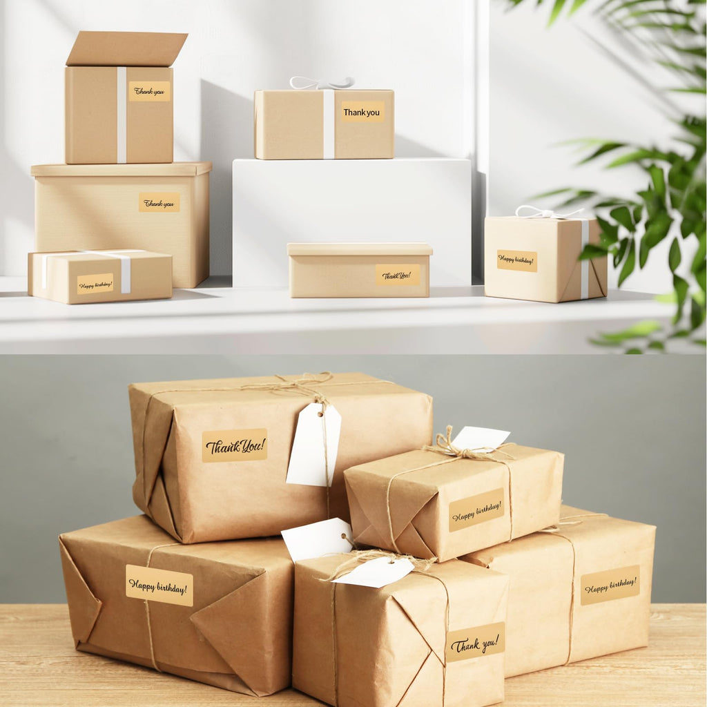 Brown Thermal Labels Stickers, 3x2 inch Direct Thermal Labels Stickers for Shipping, Barcode, Address, Perforation