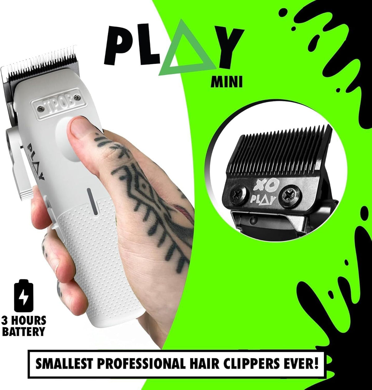 Mini Play Professional Hair Clippers Without Charge Stand (Black)