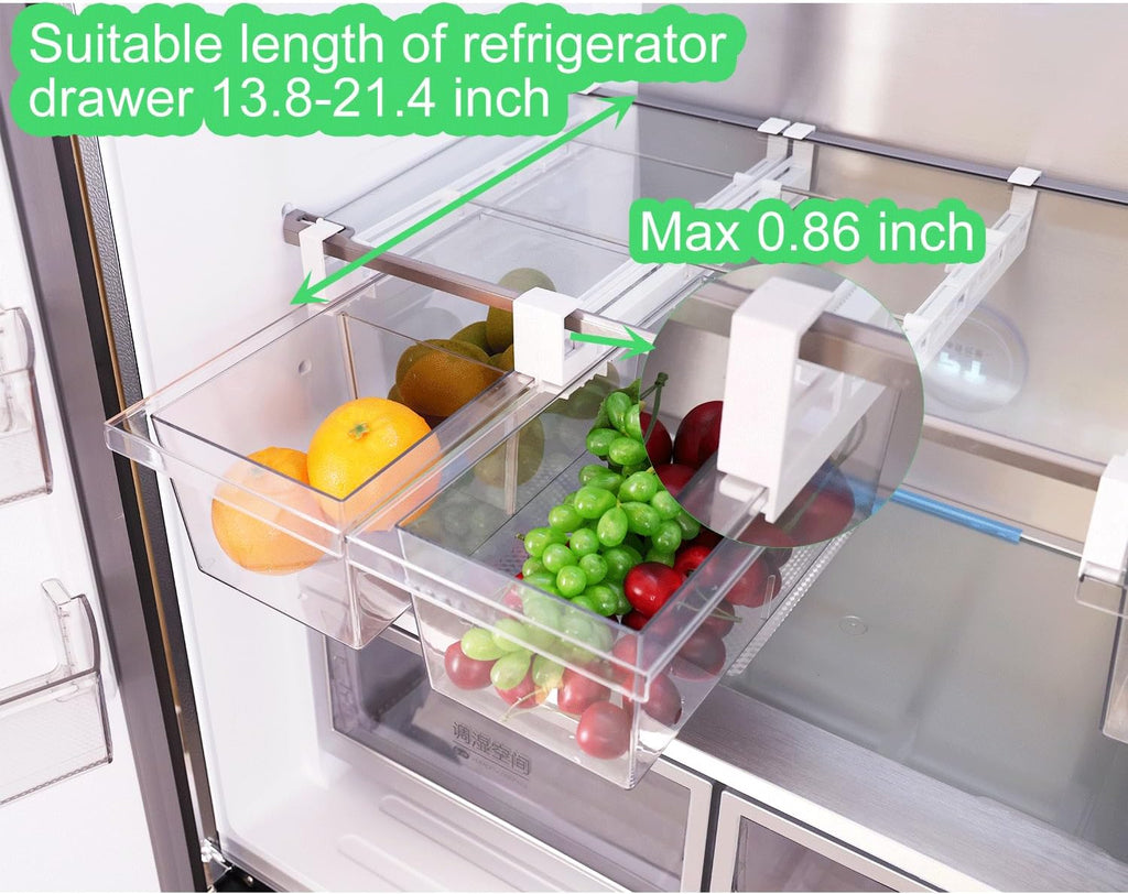 Yatmung 2 Pack Extra-Large Deli Drawer Organizer for Refrigerator Pull Out
