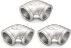 ChillWaves 304 Stainless Steel Pipe Fitting, 90 Degree Elbow 1" NPT Female x 1" NPT Female Thread Adapter(3-PACK)
