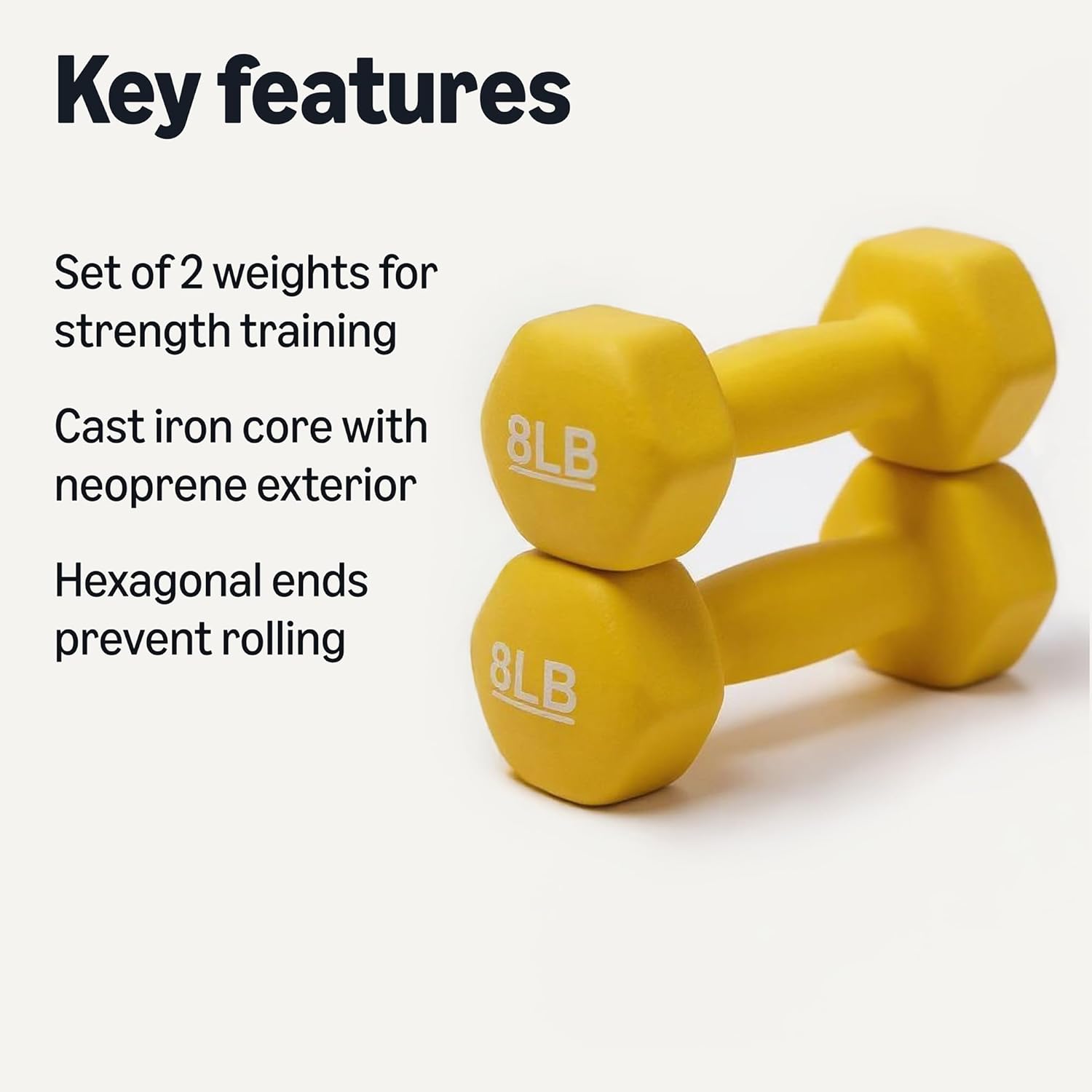 Neoprene Dumbbell Hand Weights for Exercise and Muscle Toning