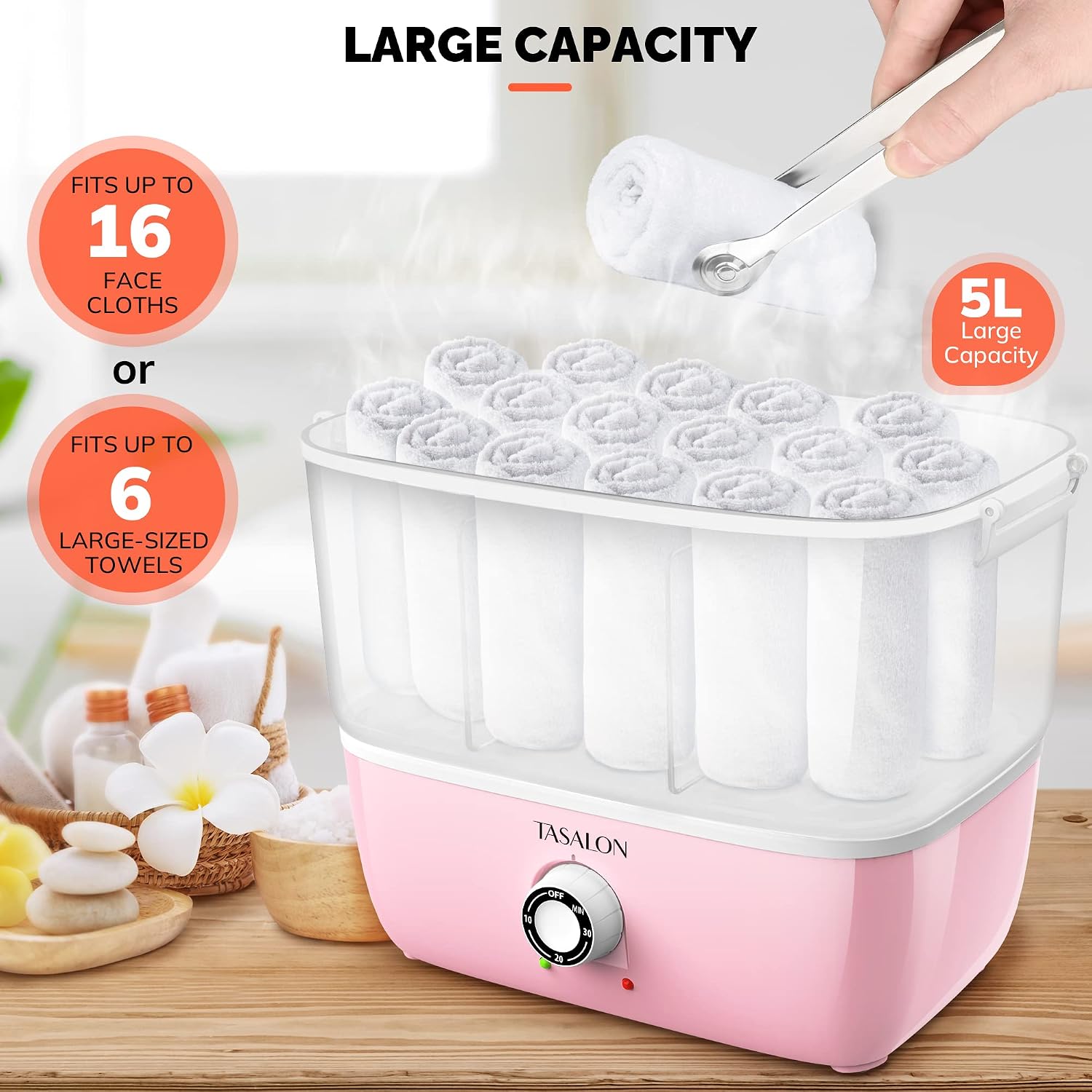 Hot Towel Steamer for Facials, Hot Towel Warmer Quickly Heats Up in 5 Minutes, Portable Towel Machine Fits 16 Mini