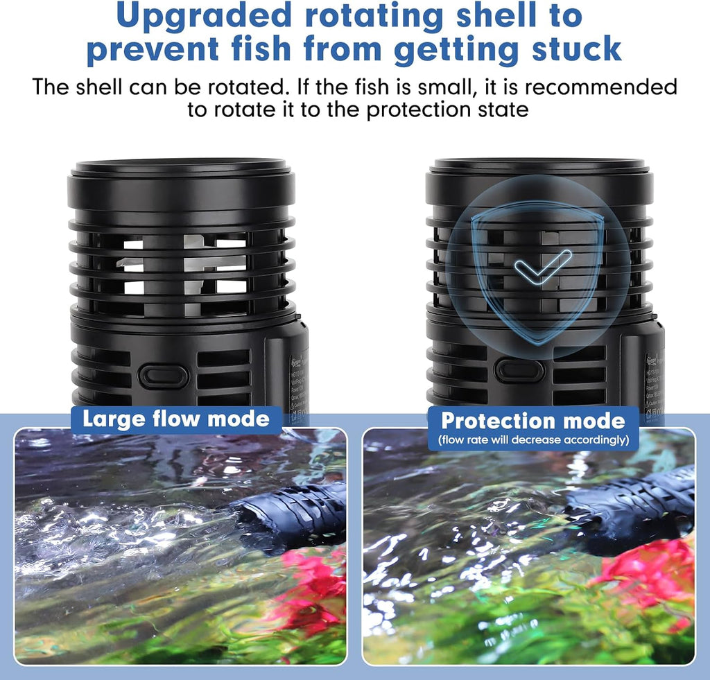 1320GPH Aquarium Wave Maker Pump with Strong Magnetic Suction Base, Ultra-quiet 360 Degree Rotating Submersible Power