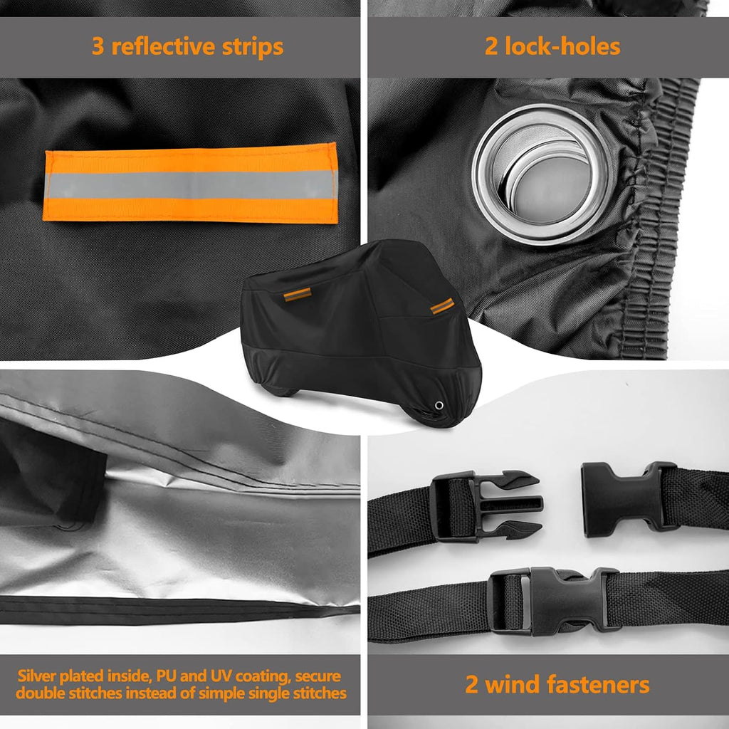 Universal Motorcycle Cover Waterproof Outdoor Storage All Weather Rain Snow Sun Winter All Season Durable with