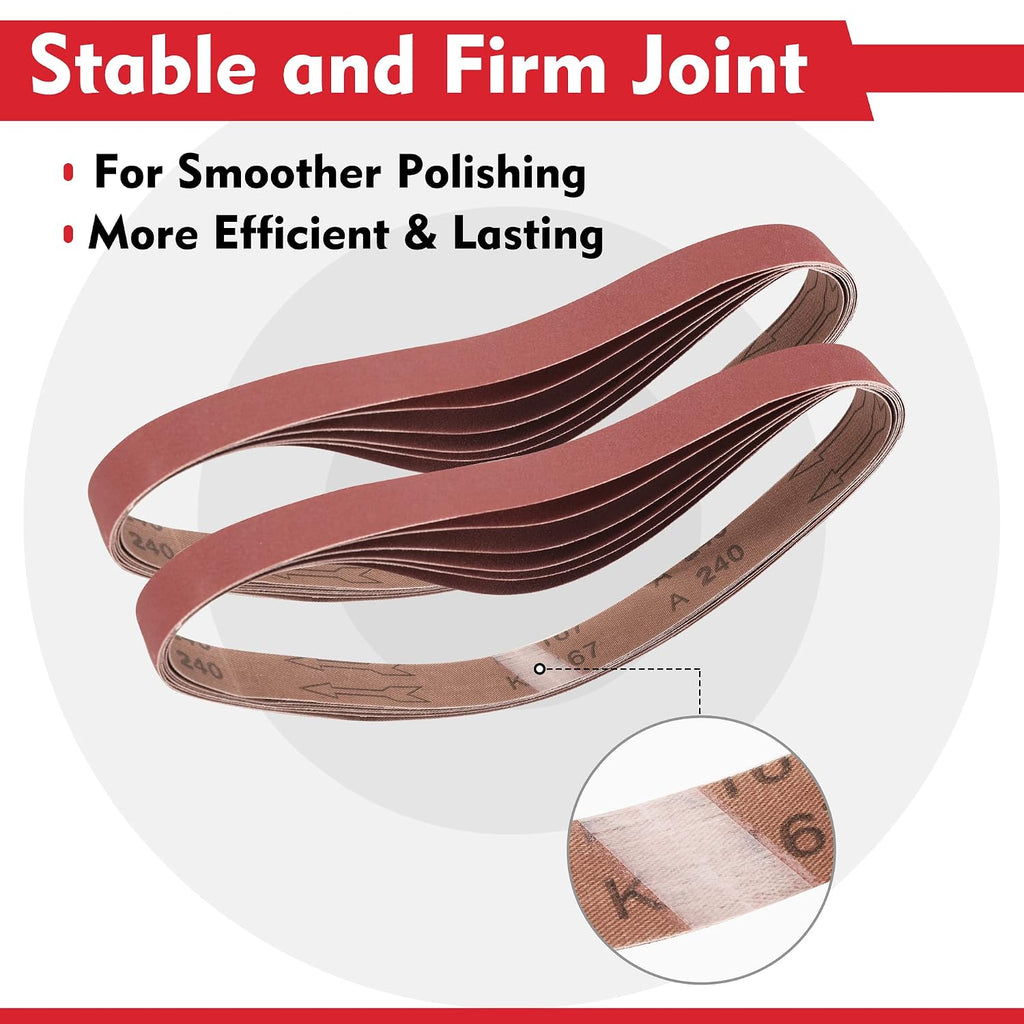WORKPRO 36-Pack 1 x 30 Inch Sanding Belts, Aluminum Oxide Abrasive Belts