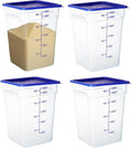 4 Pack 22 Qt Square Food Storage Containers with Lids, NSF, Clear