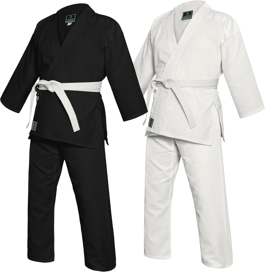 Karate Uniform for Kids & Adults Lightweight Student Karate Gi Martial Arts Uniform black with Belt