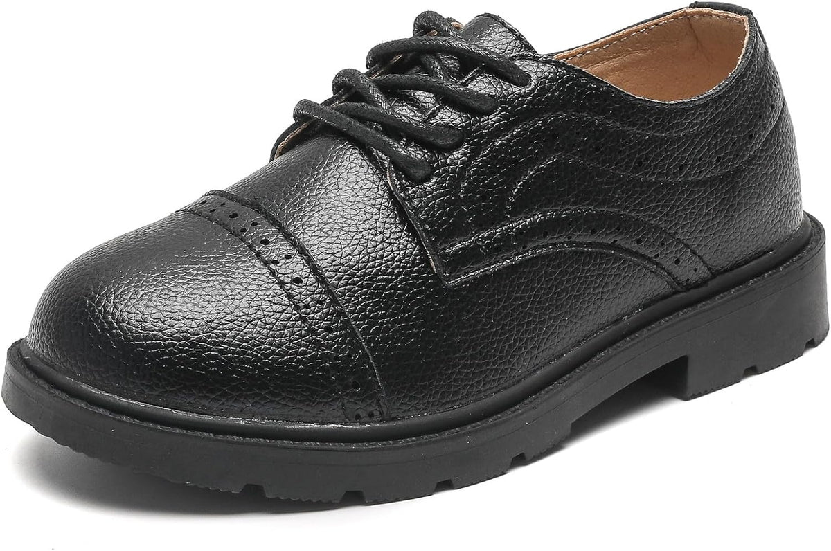 Boys Girls Classic Lace-Up Dress Shoes Oxford Shoes Wedding Church School Uniform Shoes (Toddler/Little Kid/Big Kid)