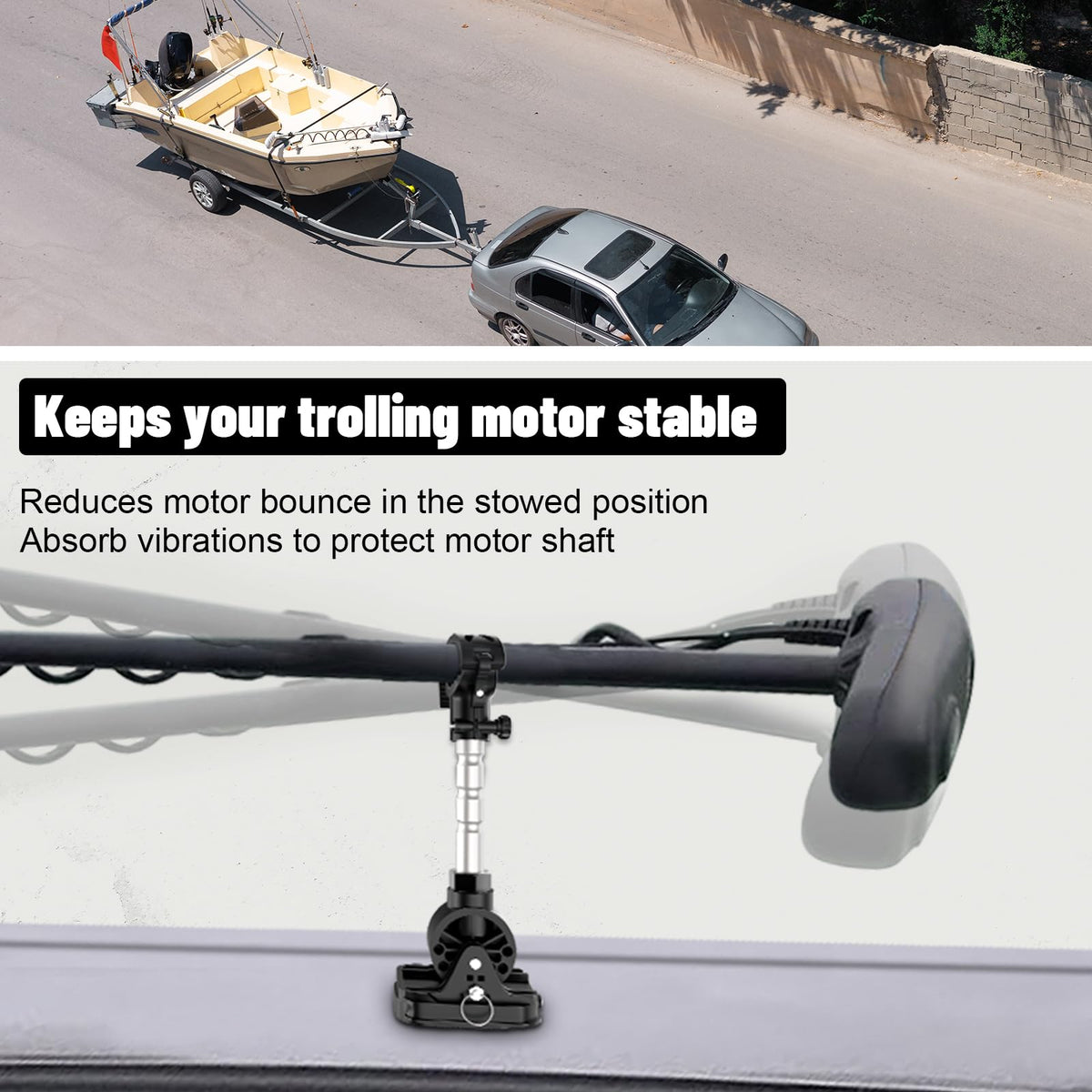 MKA-60 1862060 Trolling Motor Stabilizer Mount, Black, 1 pack