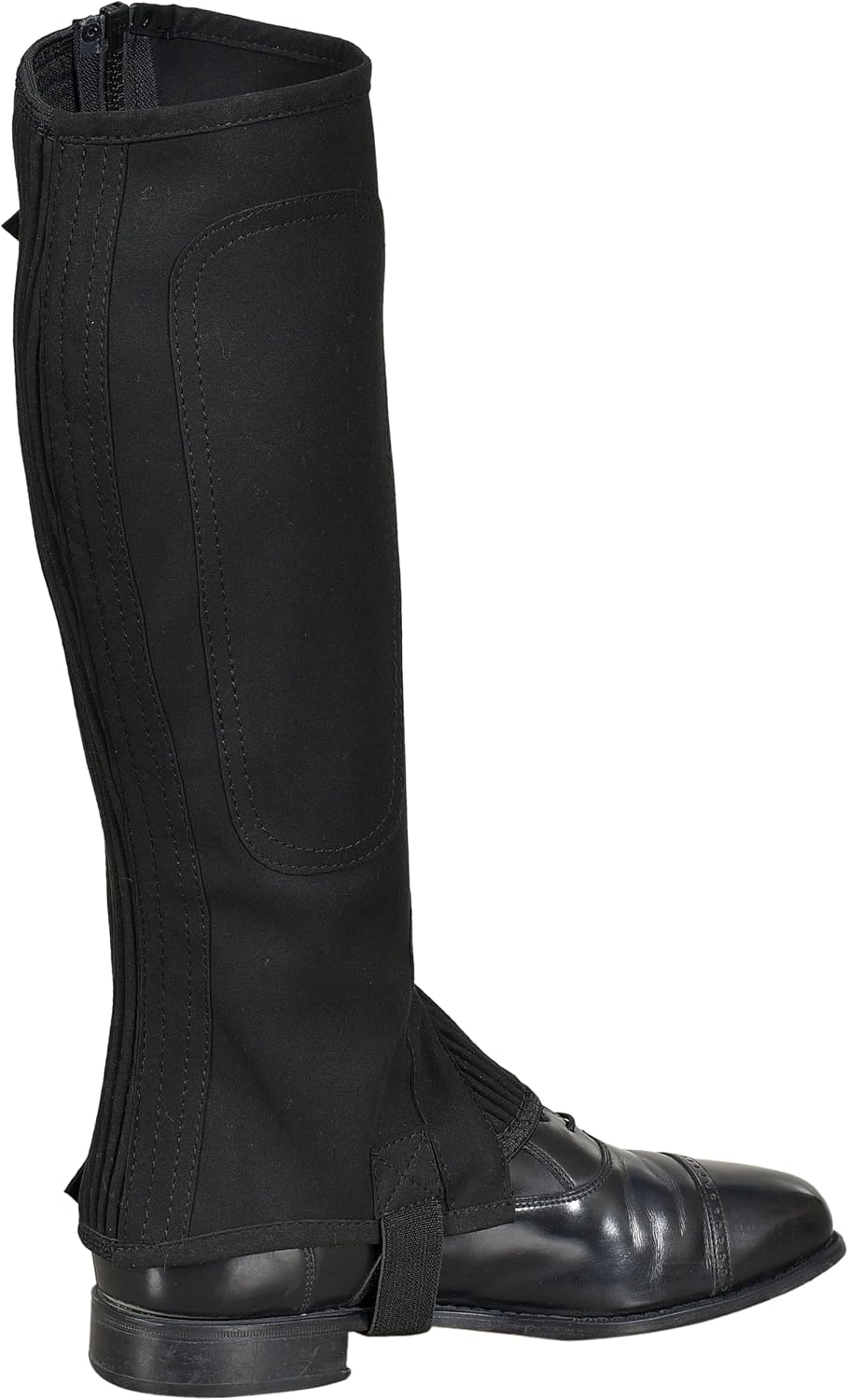 Equestrian Riding Unisex Half Chaps Amara Adult | Synthetic Leather Zip-Up Pair | Accurate Size Chart in Images.