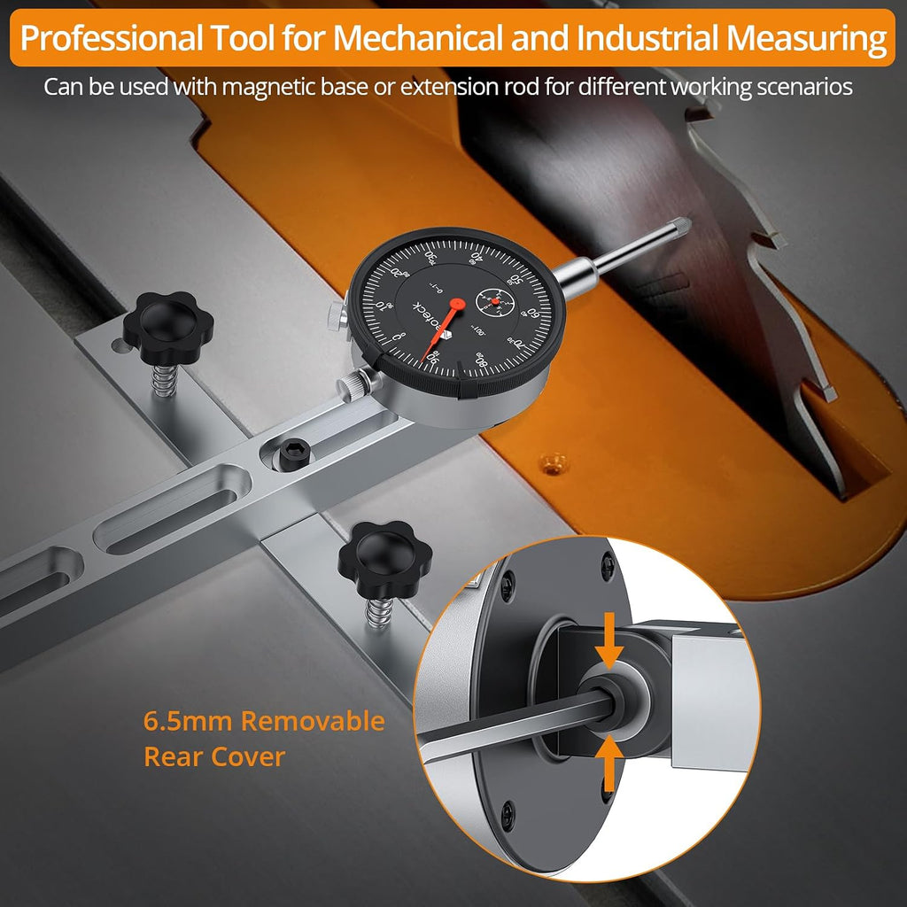 Neoteck 1"/0.001" Dial Indicator,Dial Gauge Full Metal Construction